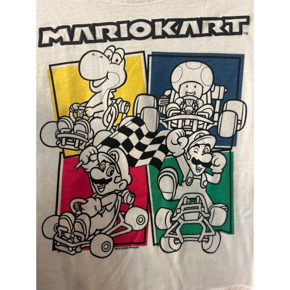 Cabana by Crown & Ivy Tops - Cabana by Crown & Ivy‎ Mario Kart Graphic Crop Top White Medium Yoshi Luigi